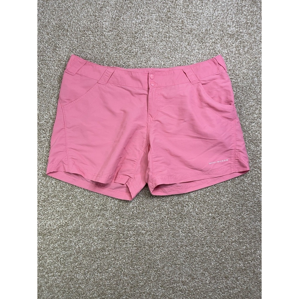 COLUMBIA PFG Shorts Size XL Pink Nylon Elastane Women's Activewear Fishing